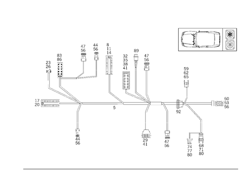 Additional Cable Harness Used for Air Conditioner & Heating Control Lighting for 1993 Mercedes-Benz 300SL #0