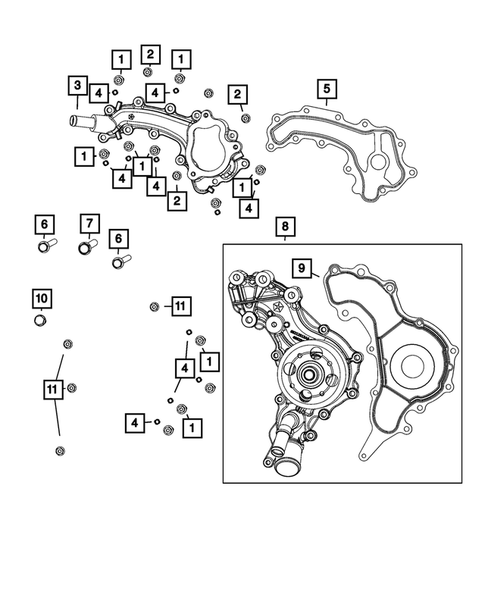 Water Pump and Related Parts for 2020 Chrysler Voyager #0