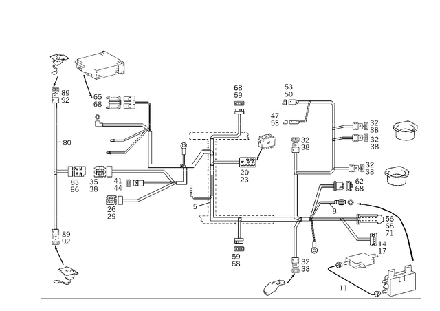 1404404334 - Electrical System: Wiring Harness for Mercedes-Benz: 400SEL, 500SEL Image image