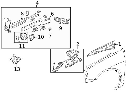 Structural Components & Rails for 2002 Acura RSX #0