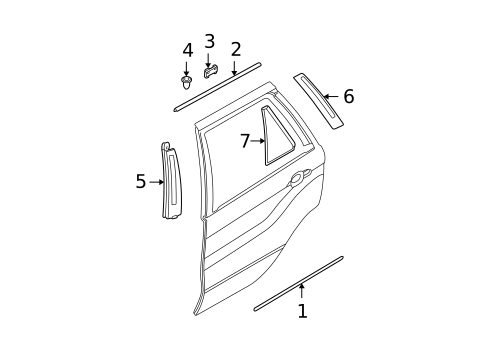 Exterior Trim - Rear Door for 2006 BMW X5 #0