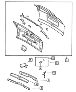 5135945AA - Body Sheet Metal Except Doors: Liftgate for Chrysler: Town &amp; Country | Dodge: Caravan, Grand Caravan Image