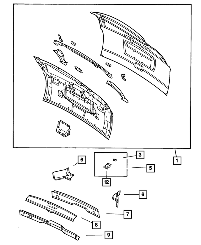5135945AA - Body Sheet Metal Except Doors: Liftgate for Mopar Image