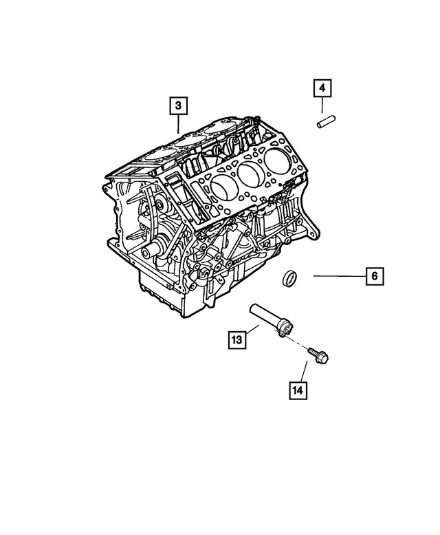 RL018727AC - Engine 2.7L Six Cylinder: Short Block for Mopar Image