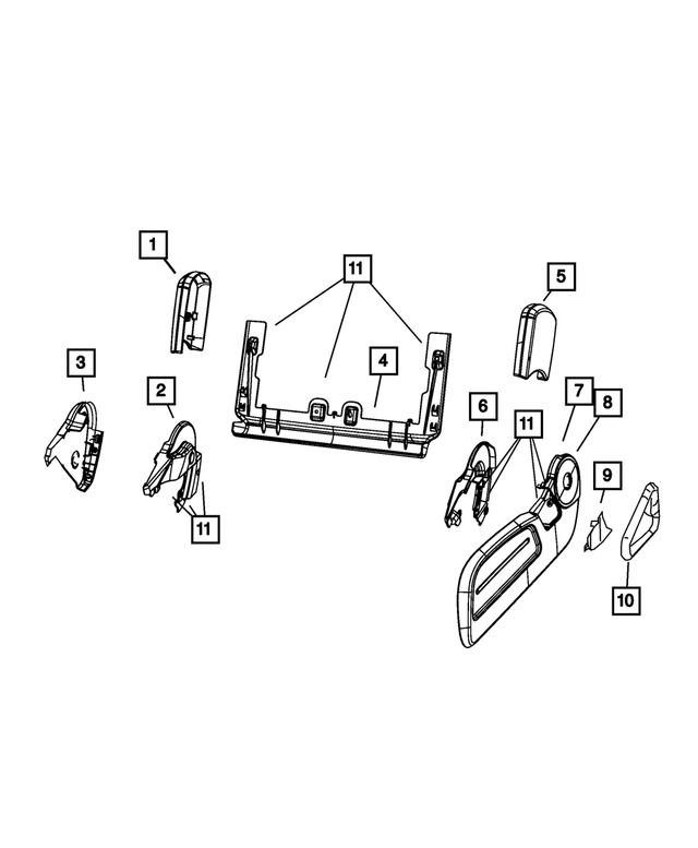 « 1PC011D5AA – Interior Trim : Siège Ecran pour Mopar Image »