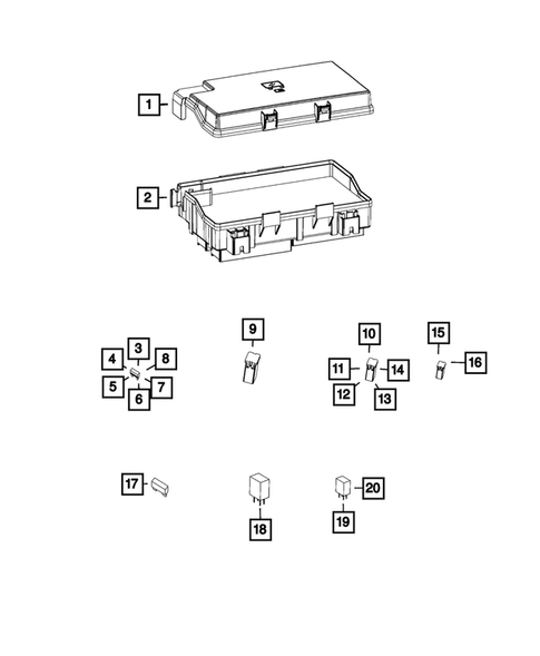 Power Distribution Center, Fuse Block, Junction Block, Relays and Fuses for 2014 Ram 3500 #1