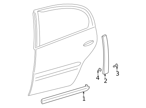 Exterior Trim - Rear Door for 2003 Buick LeSabre #0