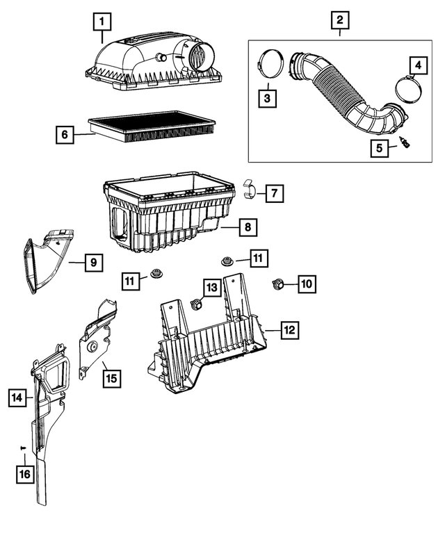 68333088AB - Fuel and Accelerator Pedal: Air Cleaner Cover for Mopar Image
