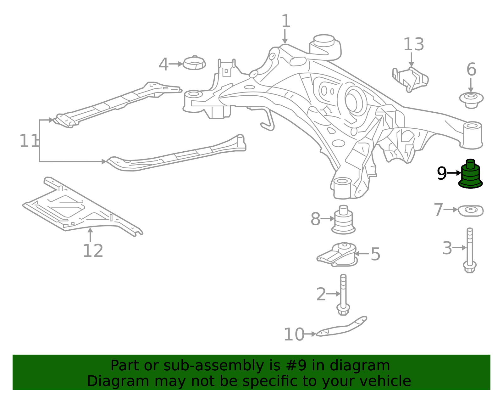 52275-30161 - Suspension Cross-Member Lower Bushing 2013-2025