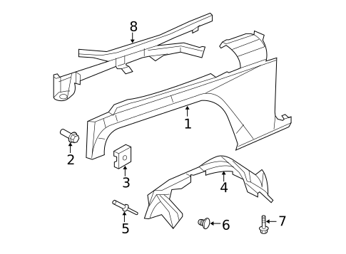 Fender & Components for 2018 Jeep Wrangler JK #0