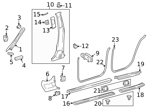 Interior Trim - Pillars for 2006 Mercedes-Benz CLS55 AMG #0