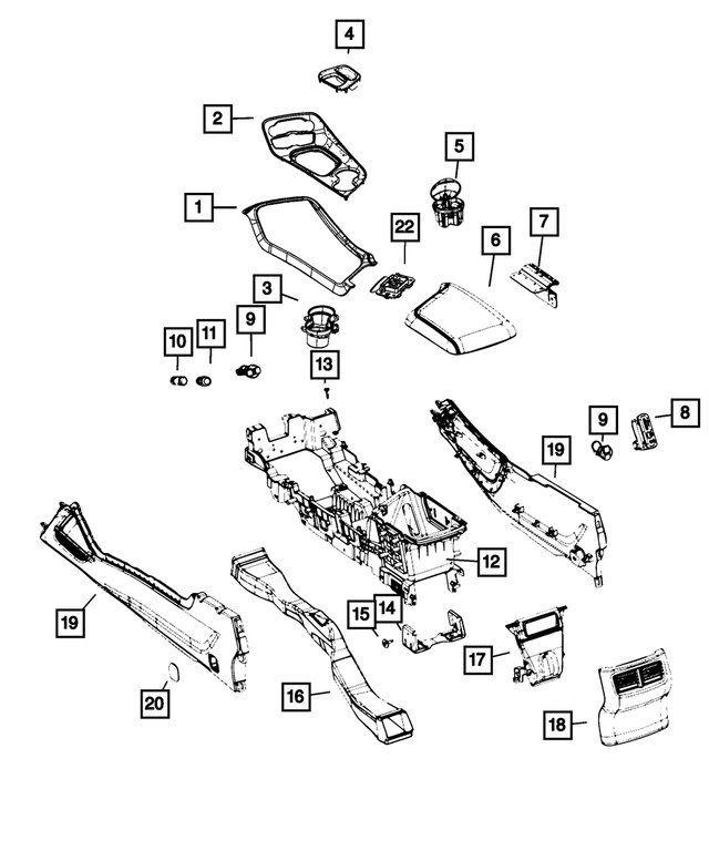 68260030AB - Interior Trim: Floor Console Bin for Mopar Image image