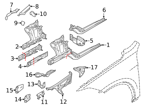 Structural Components & Rails for 2025 BMW X2 #0