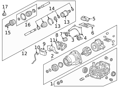 Axle & Differential for 2010 Honda Accord Crosstour #0