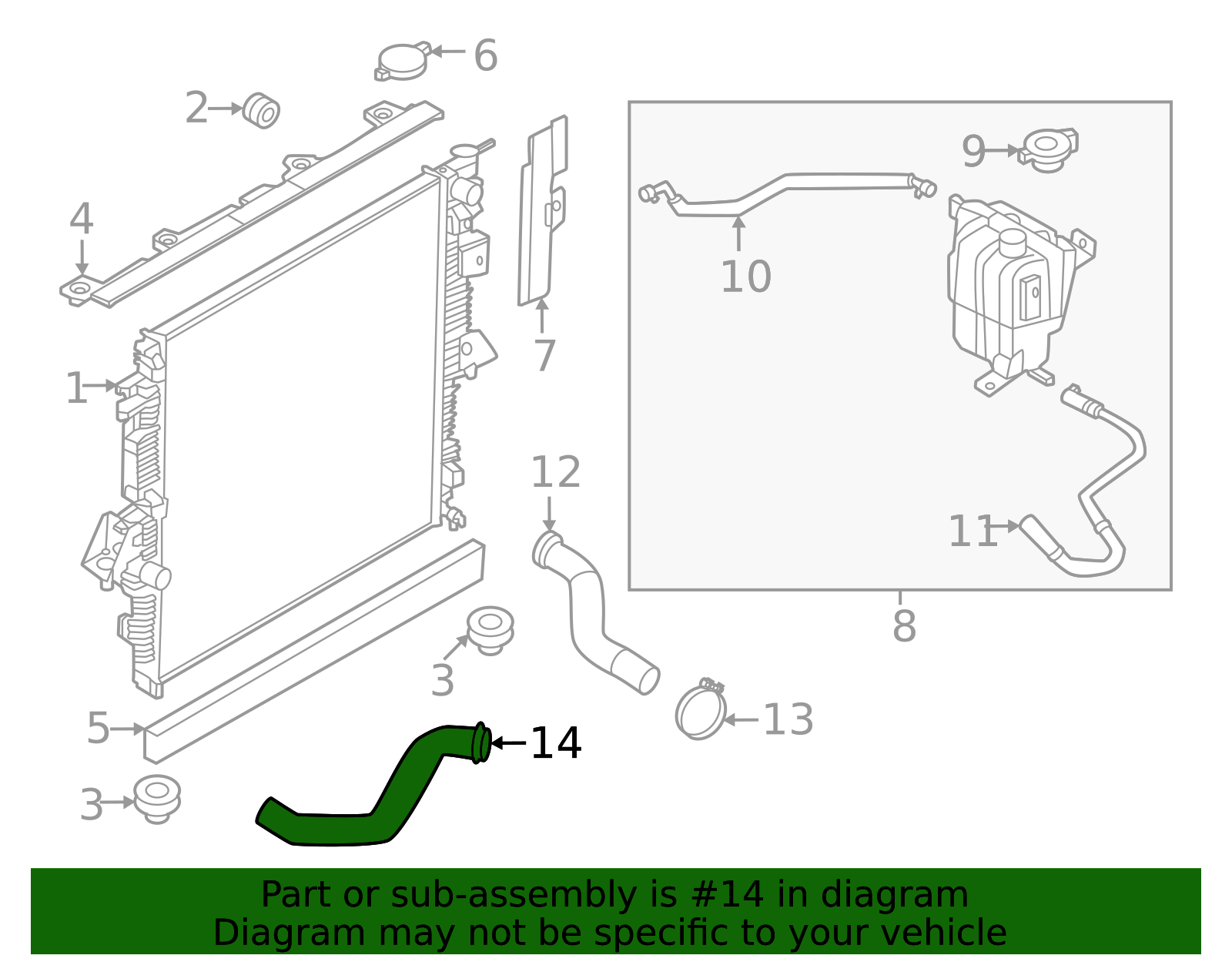 2020-2026 Nissan Frontier Radiator Coolant Hose 21503-9BT0B | My Nissan ...