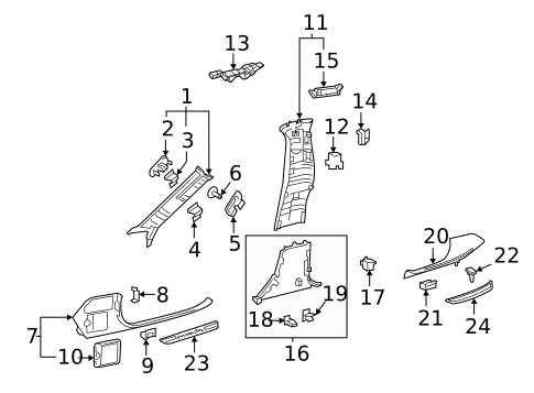 Interior Trim - Pillars for 2019 Mercedes-Benz AMG GT 63 #1