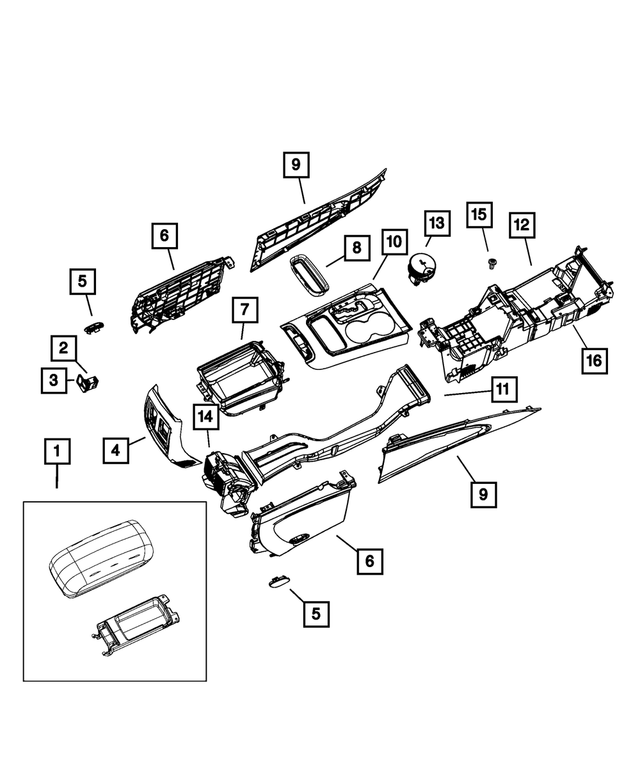 1TK901D3AC - Interior Trim: Console Armrest for Mopar Image image