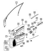6NT742XDAF - : Front Door Trim Panel Assembly, Right for Chrysler: 300 Image