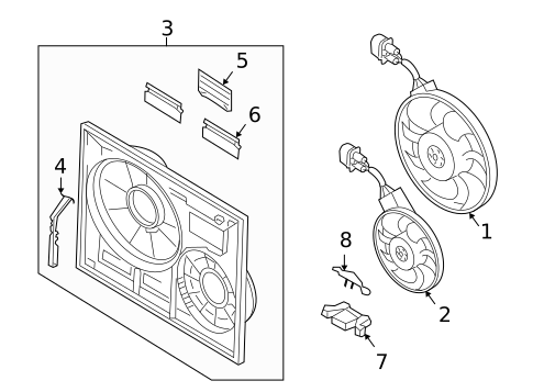 Cooling Fan for 2008 Volkswagen Touareg #0