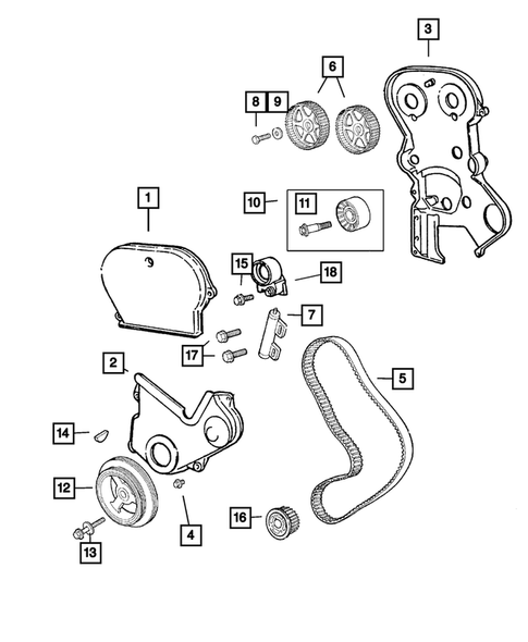 Timing Belt and Cover for 2004 Dodge Stratus #0
