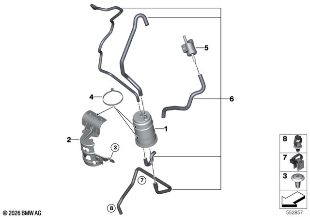 16138558335 - Fuel Supply: Activated Charcoal Filter -  for BMW-Motorrad Image
