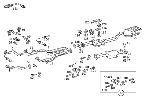 Exhaust System Used on Twelve-Cylinder Gasoline Vehicles for 1992 Mercedes-Benz 600SEL #1