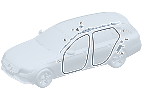 Head Side Air Bag, Door Edge Guard for 1984 Mercedes-Benz 300CD #0