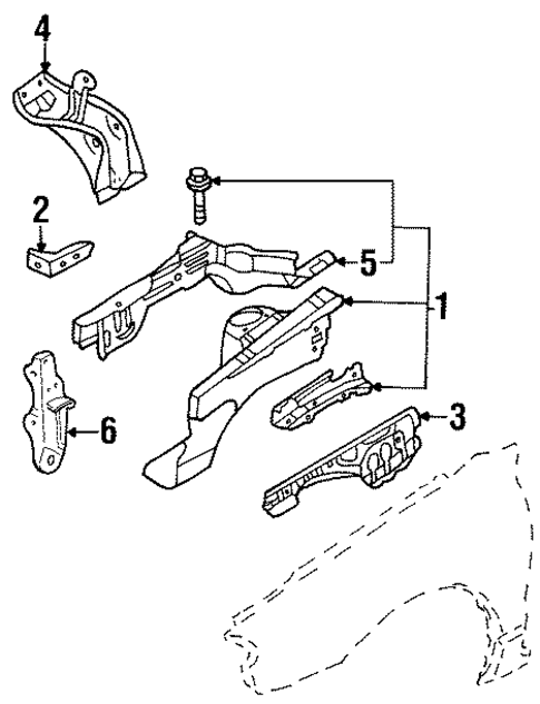 Structural Components & Rails for 2003 Ford Escort #0