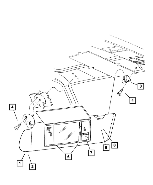 « 5HG79XDBAC – Interior Trim : Eclairé Pare-soleil, Côté Gauche pour Mopar Image »