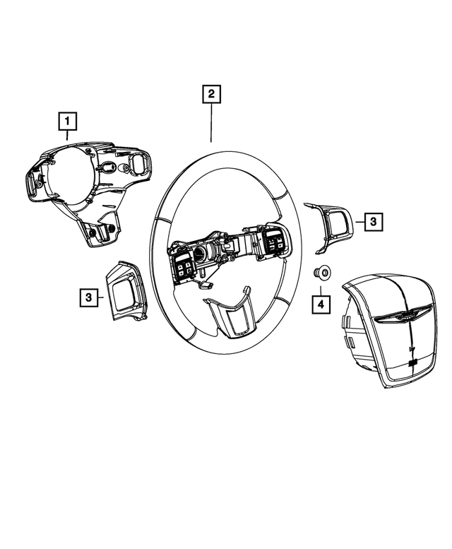 1VT88DX9AA - Steering: Steering Wheel Back Cover for Mopar Image