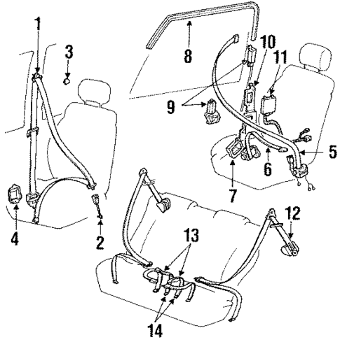 Seat Belt for 1990 Hyundai Sonata #0