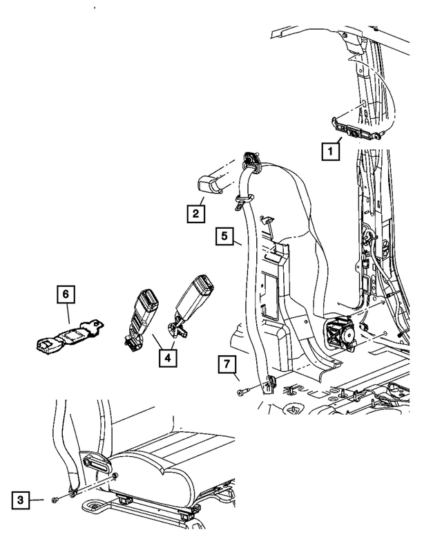5KM571DVAF - : Front Outer Seat Belt, Left for Mopar Image
