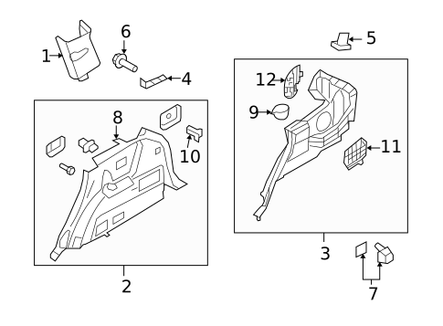 Interior Trim - Quarter Panels for 2010 Hyundai Veracruz #0