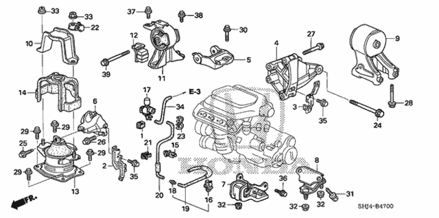 Engine Mounts (-'06) (1) for 2005 Honda Odyssey #0