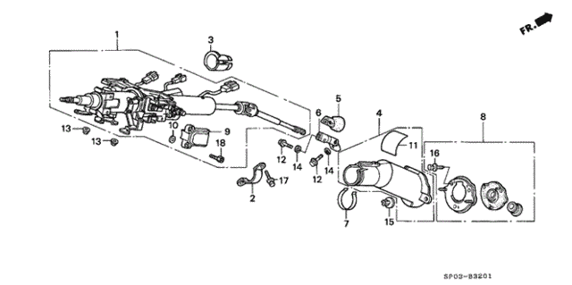 Steering Column (2) for 1995 Acura Legend #0