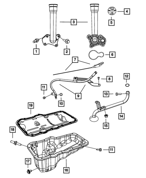 Engine Oiling, Oil Pan and Indicator (Dipstick) for 2011 Ram Dakota #0