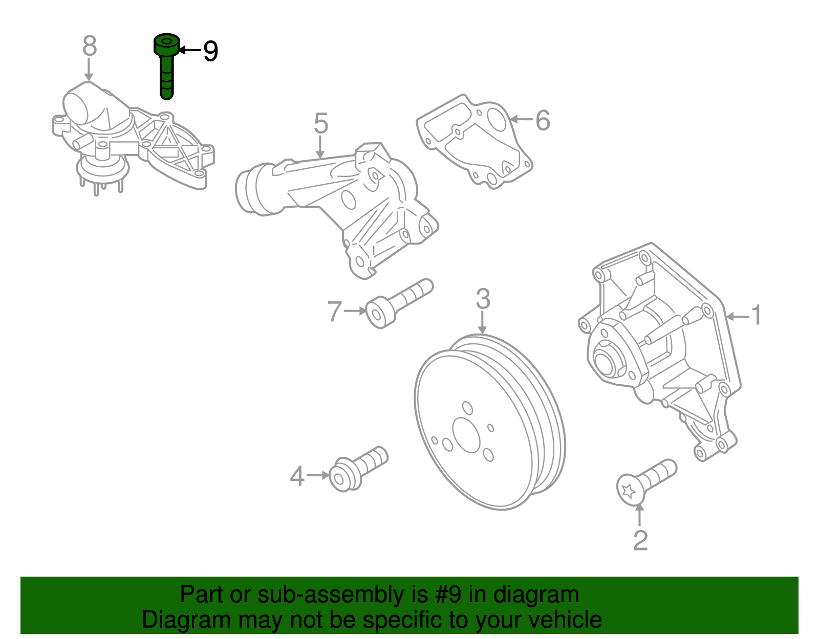 Engine Coolant Thermostat Housing Bolt - Porsche (N-910-680-01)