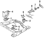 22188822 - Engine: Trans Mount for Buick: Century, Skylark | Chevrolet: Celebrity, Lumina APV | Oldsmobile: Cutlass Ciera, Cutlass Cruiser, Omega, Silhouette | Pontiac: 6000, Phoenix, Trans Sport Image