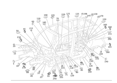 Expansion Plugs, Grommets for 2013 Mercedes-Benz GLK350 #0