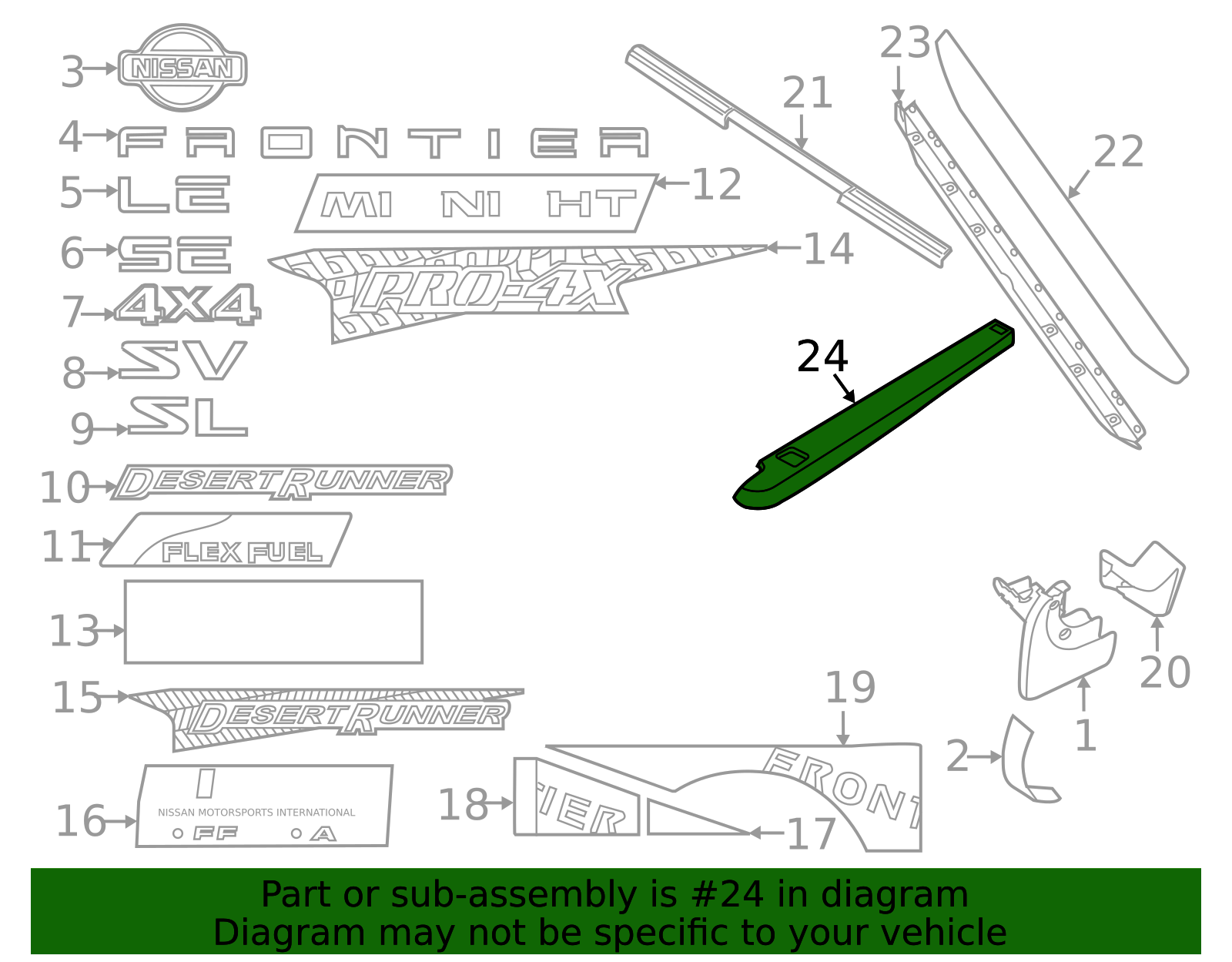 Bed Rail Cap Kit – Left & Right For 2013-2021 Nissan Frontier King Cab (2.5L / 3.8L) – TOPONE TOPOT001648