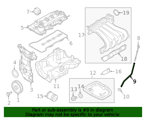 2009-2019 Nissan Engine Oil Dipstick Tube 11150-ED00A | TascaParts.com