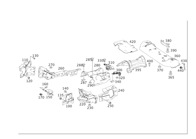 1666822600 - Exhaust System: Shielding for Mercedes-Benz: GL350, GL450, GLE300d, GLE350, GLE400, GLE43 AMG, GLE450 AMG, GLE550e, GLE63 AMG S, GLS350d, GLS450, ML250, ML350, ML400 Image image