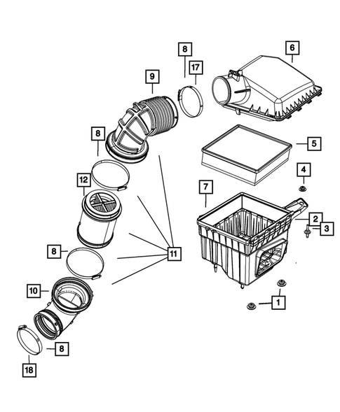 Air Cleaner for 2008 Dodge Ram 2500 #0