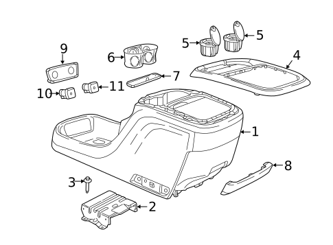 Center Console for 2018 Chrysler Pacifica #1