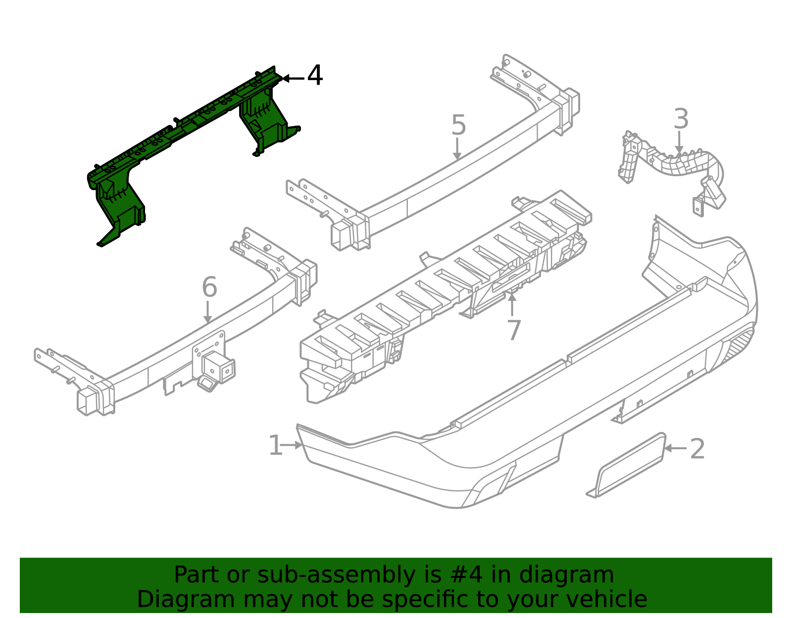 nz6z17754c - Ford Bumper Cover Support Rail | Levittown Ford Parts