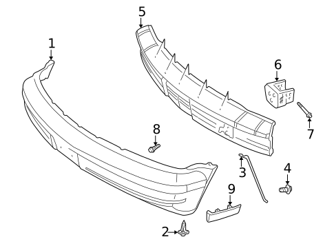 Bumper & Components - Front for 1999 Chevrolet Astro #0