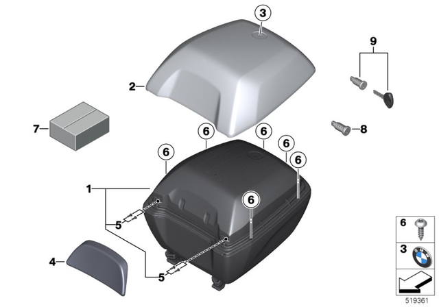 77445B43D51 - Luggage &amp; Storage: Outer Shell Topcase Lid - Gravityblue/30L for BMW-Motorrad Image