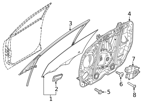Glass - Front Door for 2023 Kia Sportage #0