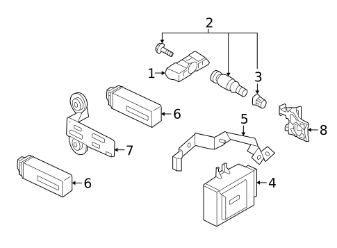 Tire Pressure Monitor Components for 2008 Porsche Boxster #0