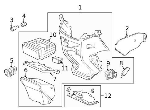 Front Console for 2011 Honda Odyssey #0